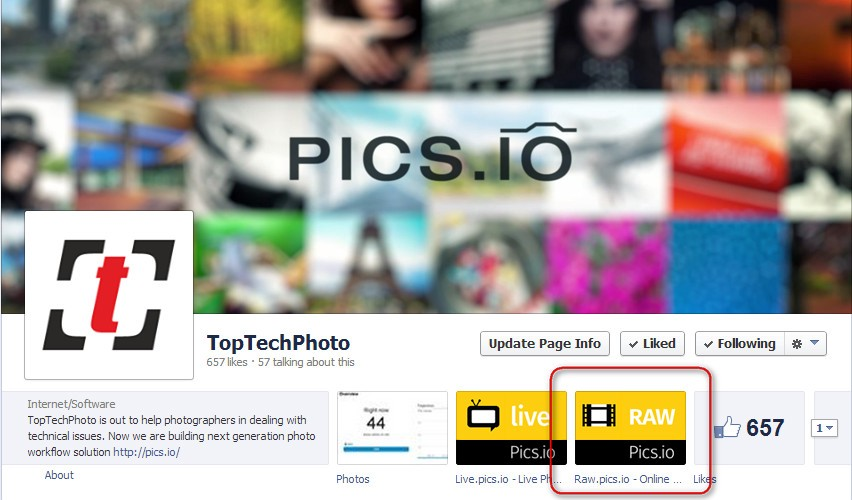 Facebook Pics.io