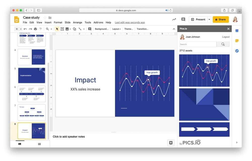 Google Slides Management in Pics.io