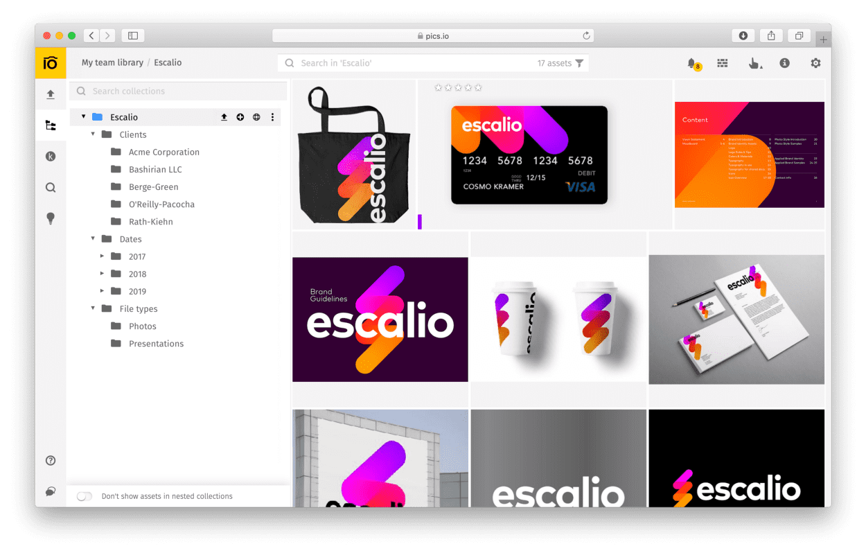 File organization & navigation in Pics.io
