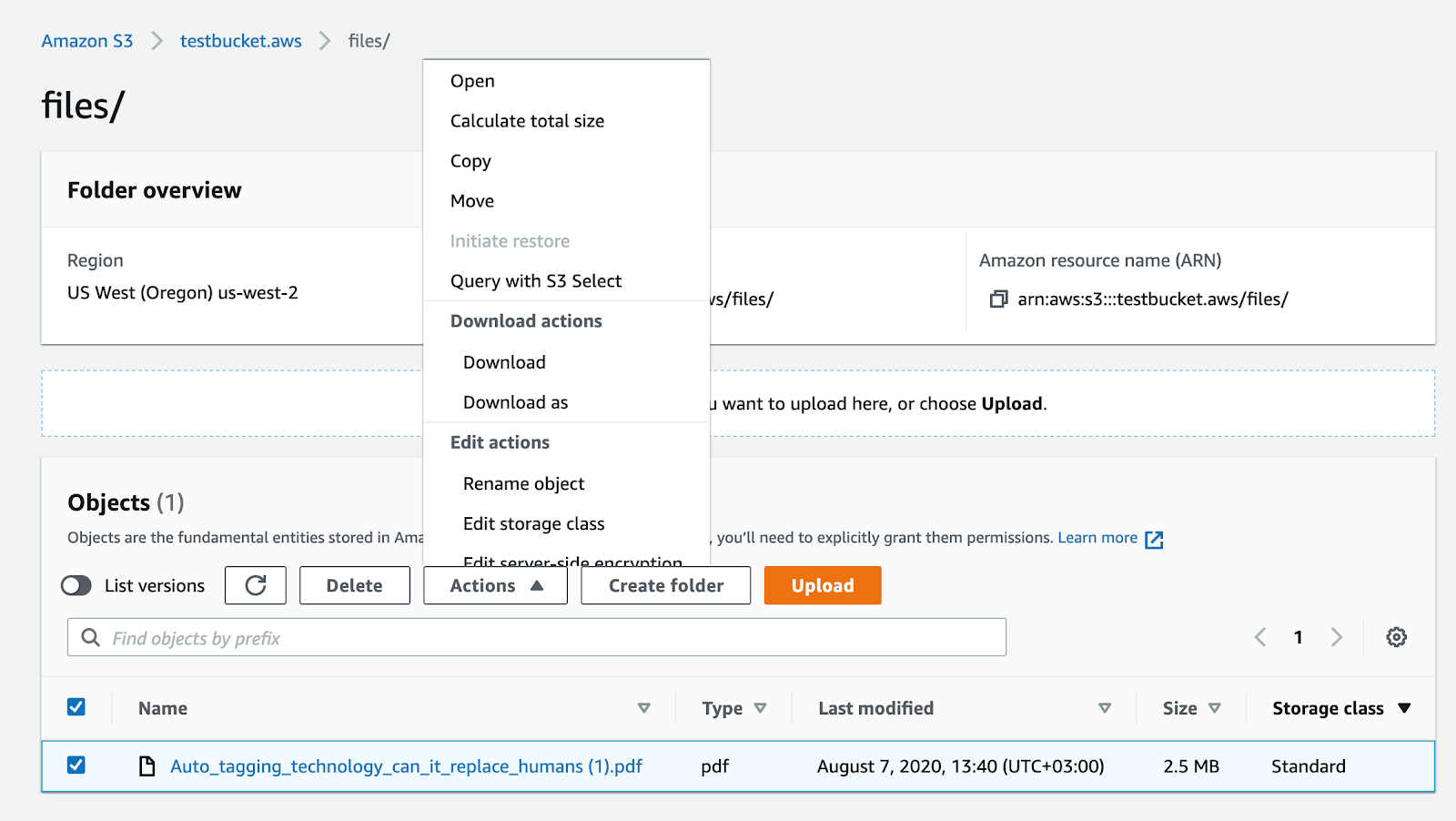 Downloading objects from Amazon S3