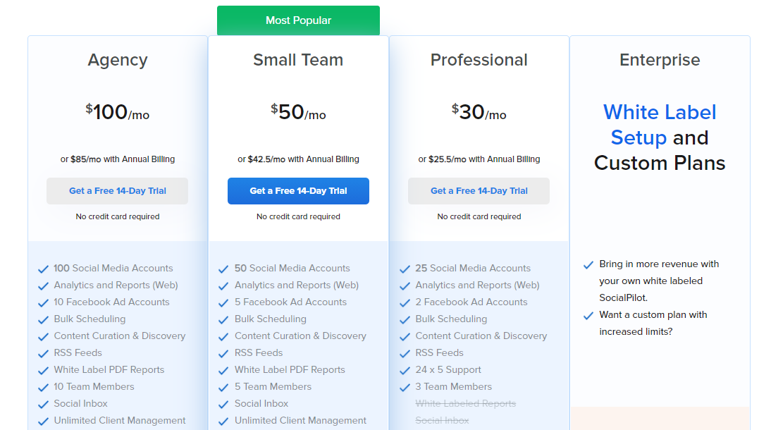 SocialPilot pricing