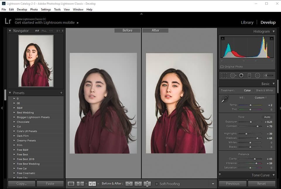 Adobe Lightroom interface