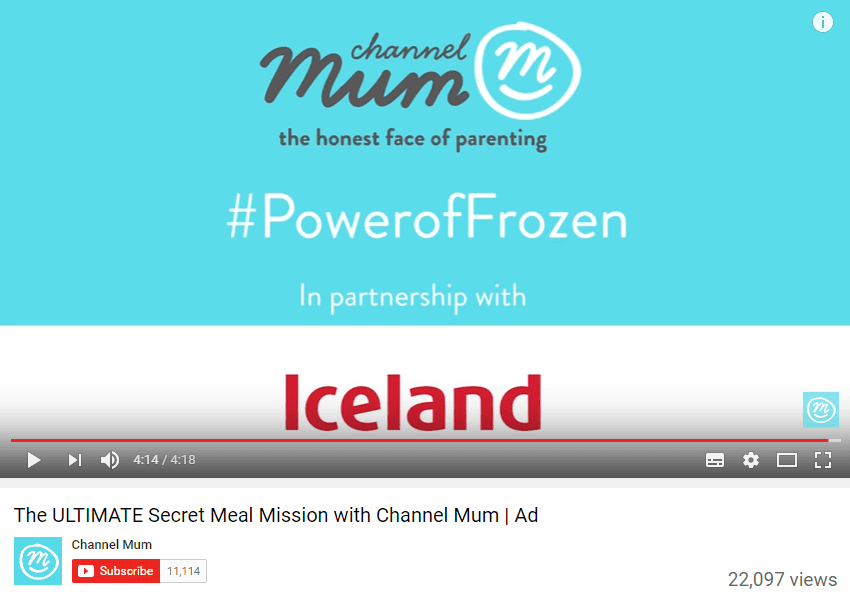 Iceland ad together with Channel Mum