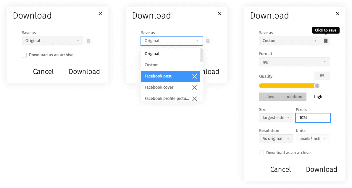 Pics.io presets