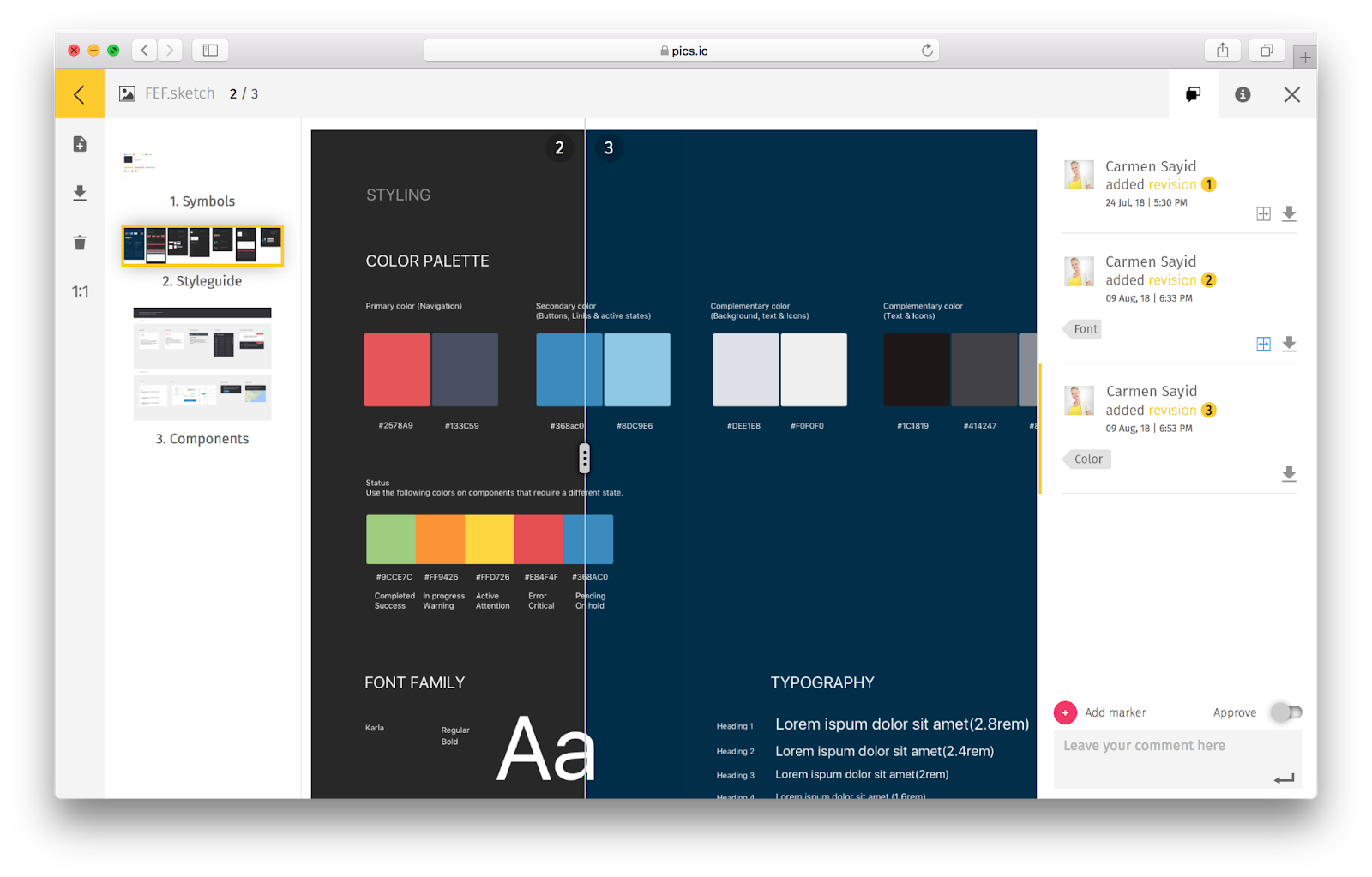 File comparison at Pics.io