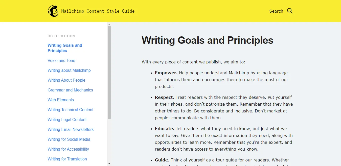 Mailchimp Content Style Guide