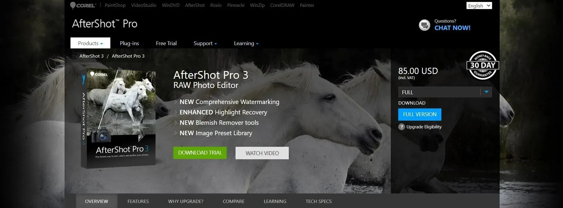 Corel AfterShot 3 interface