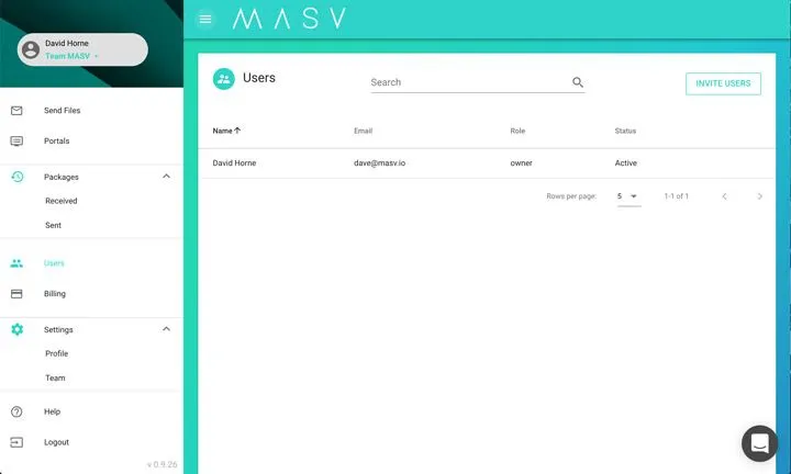 File transfer in MASV
