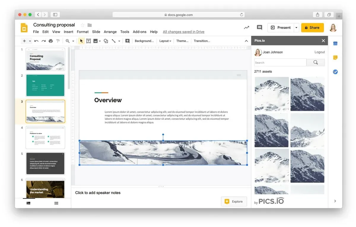 Pics.io G Suite integration