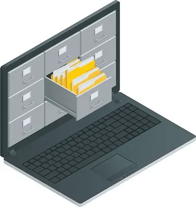 File folder on a laptop