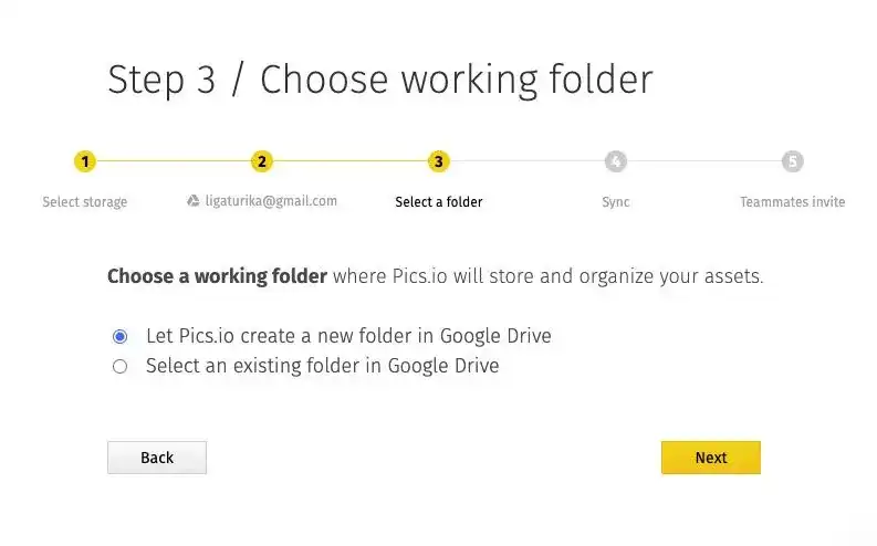 Choose the working folder