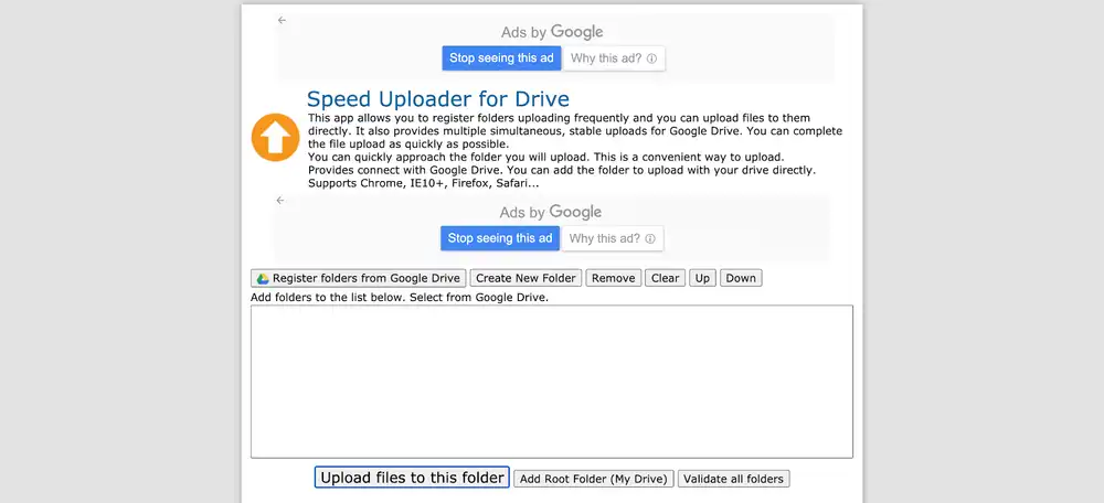 Upload files in Speed Uploader