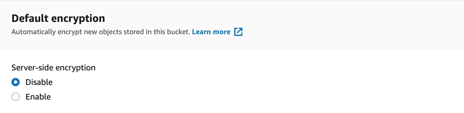 How to enable default encryption for Amazon S3 bucket