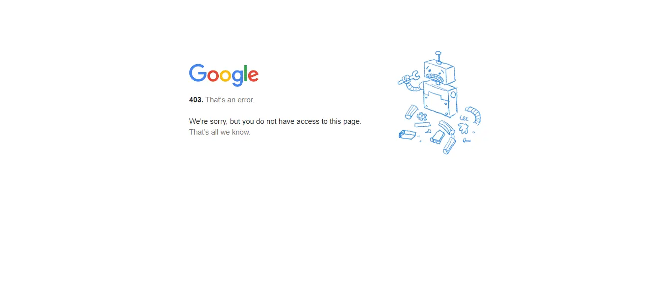 Google 403 Failed-Forbidden Error