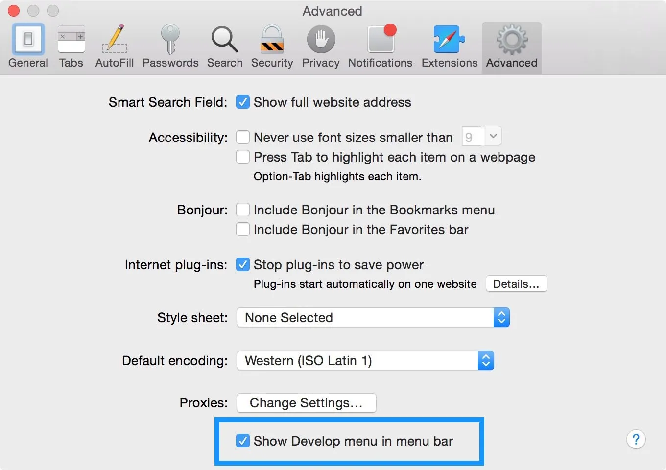 How to view the source code of a webpage in Safari
