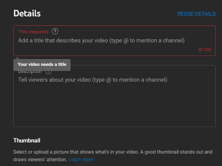 How to add metadata on YouTube