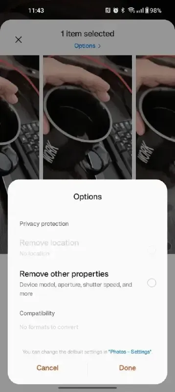 How to Remove Image Metadata on Android?
