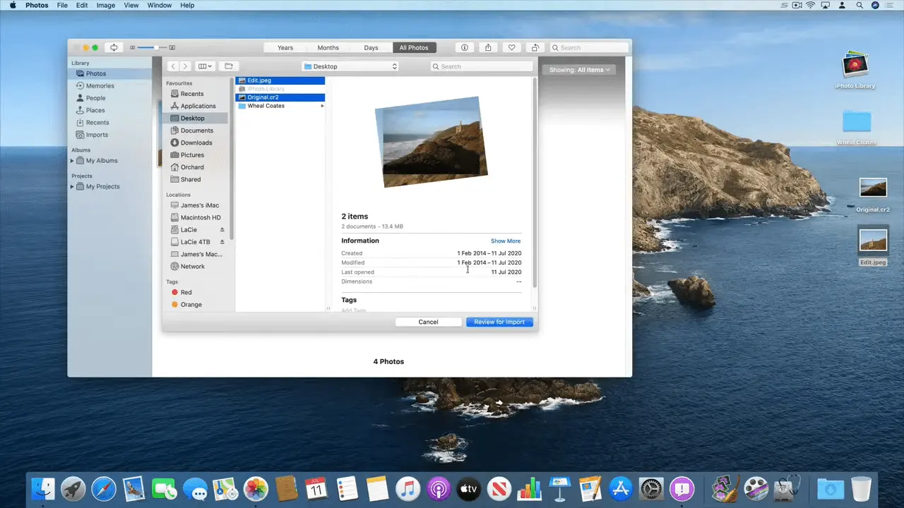 Adding metadata to photos on Mac