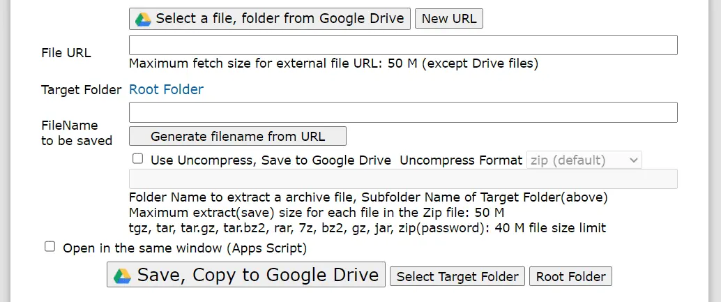 How to Upload to Google Drive from URL Directly