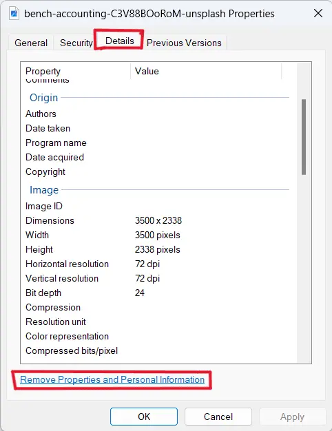 How to view image metadata on Windows