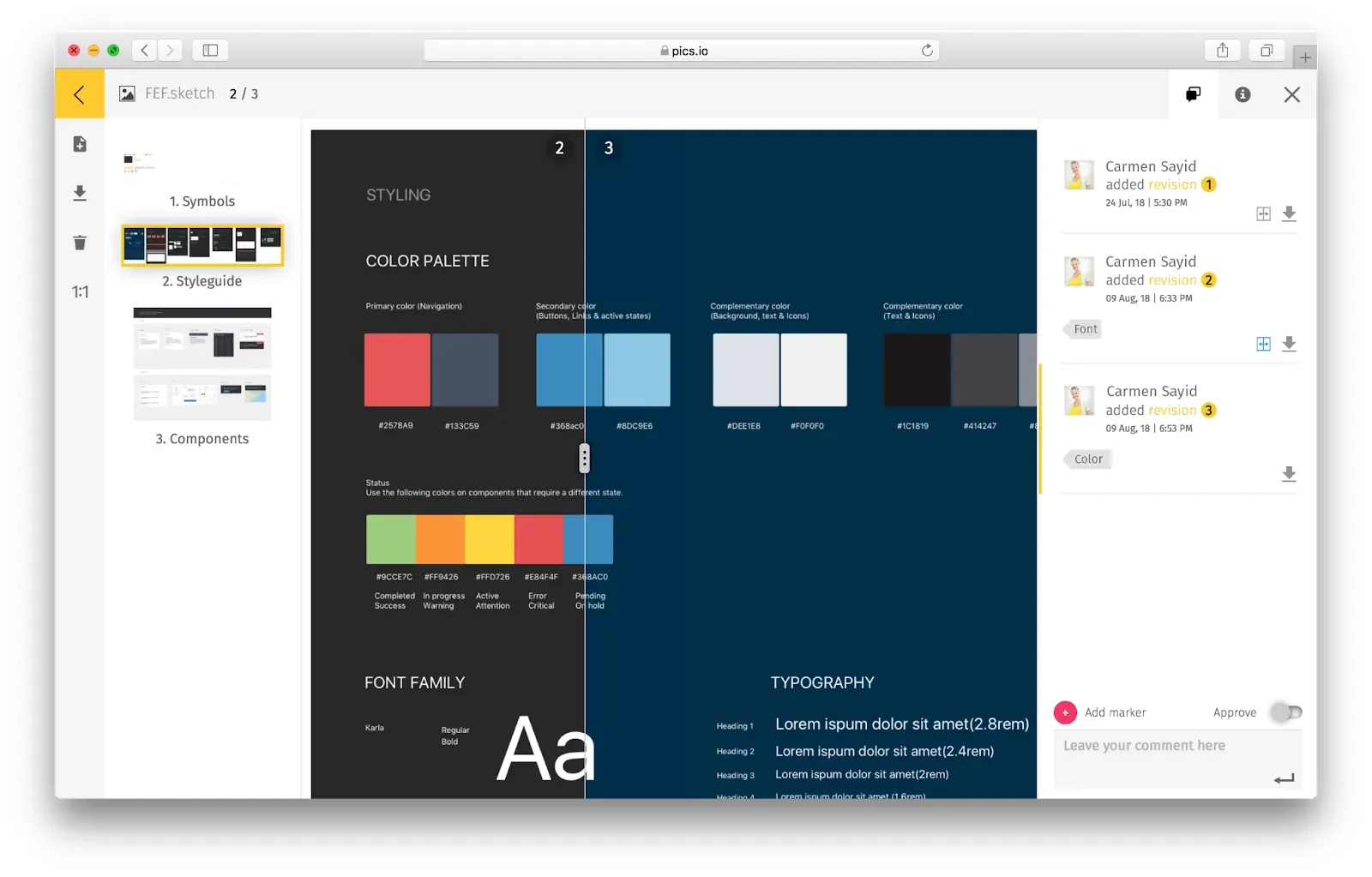 File comparison at Pics.io