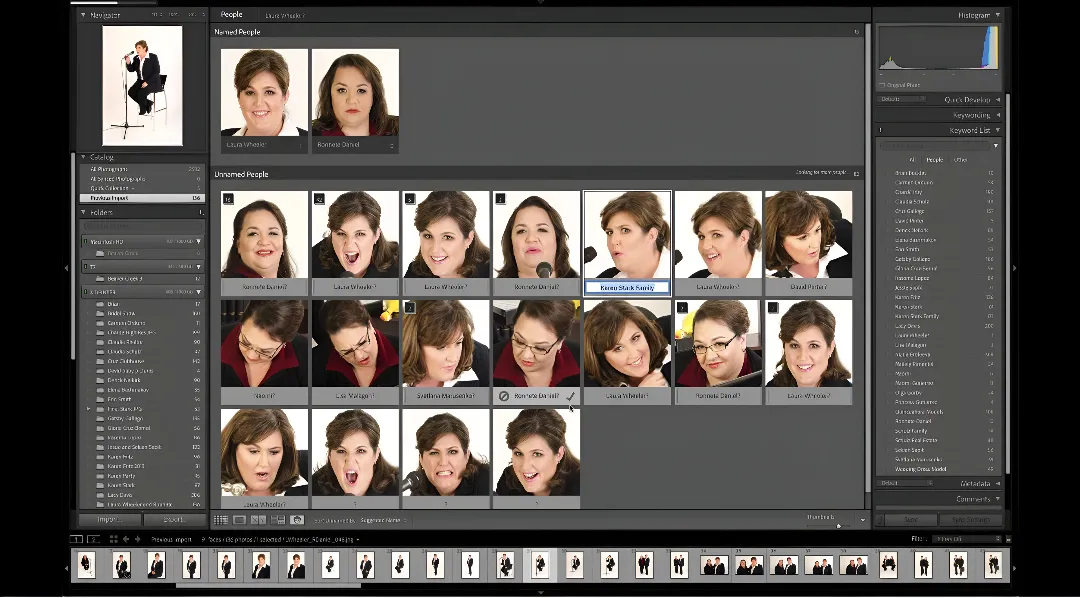 Adobe Lightroom: face identifier by photo