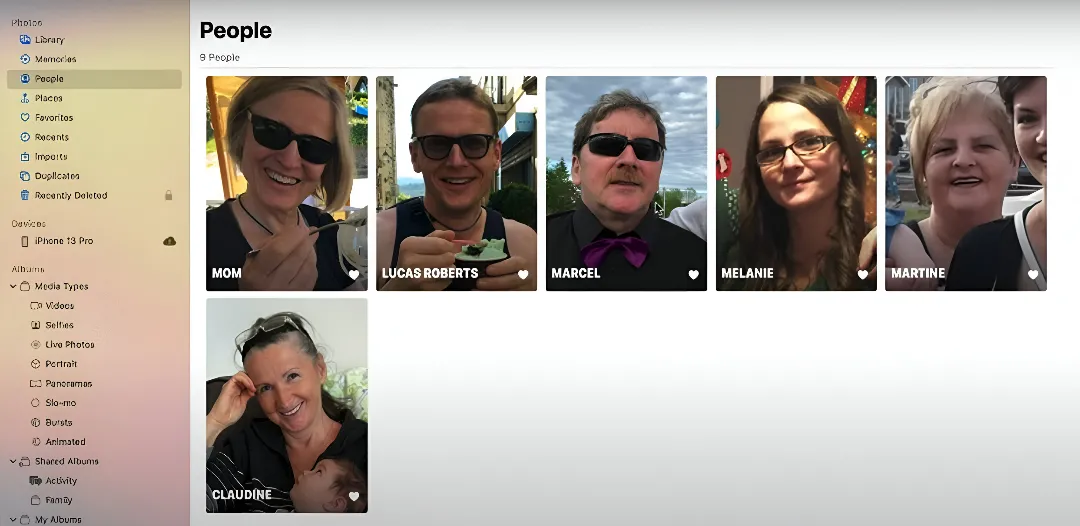 Apple Photo: 'photo management software with face recognition