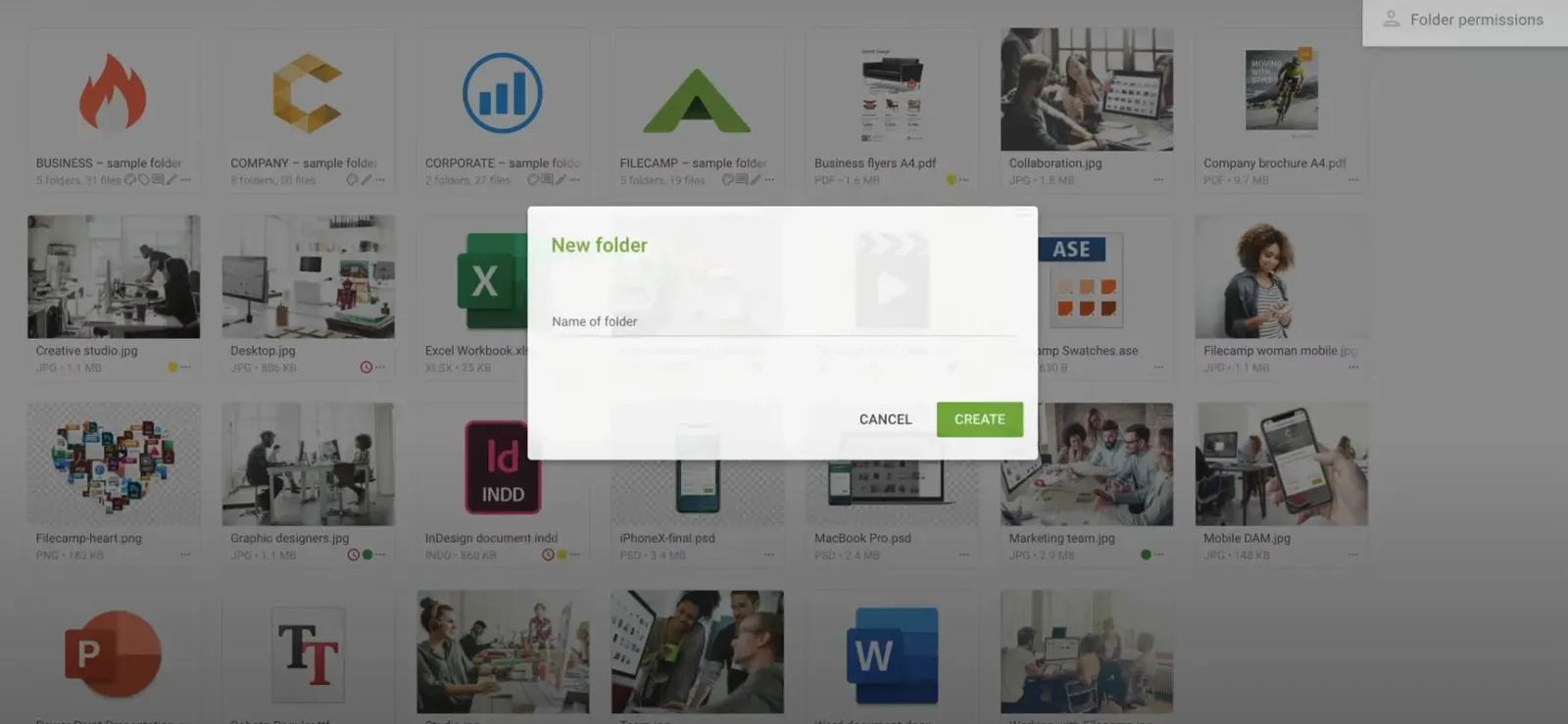 Bynder alternatives: Filecamp interface
