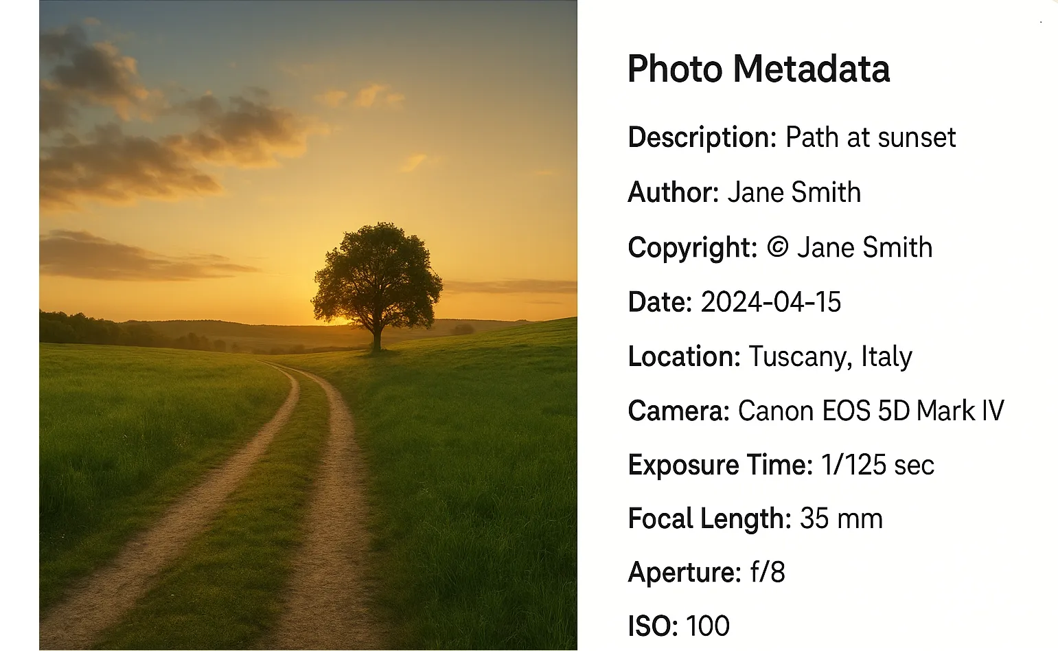 How to add metadate to photos