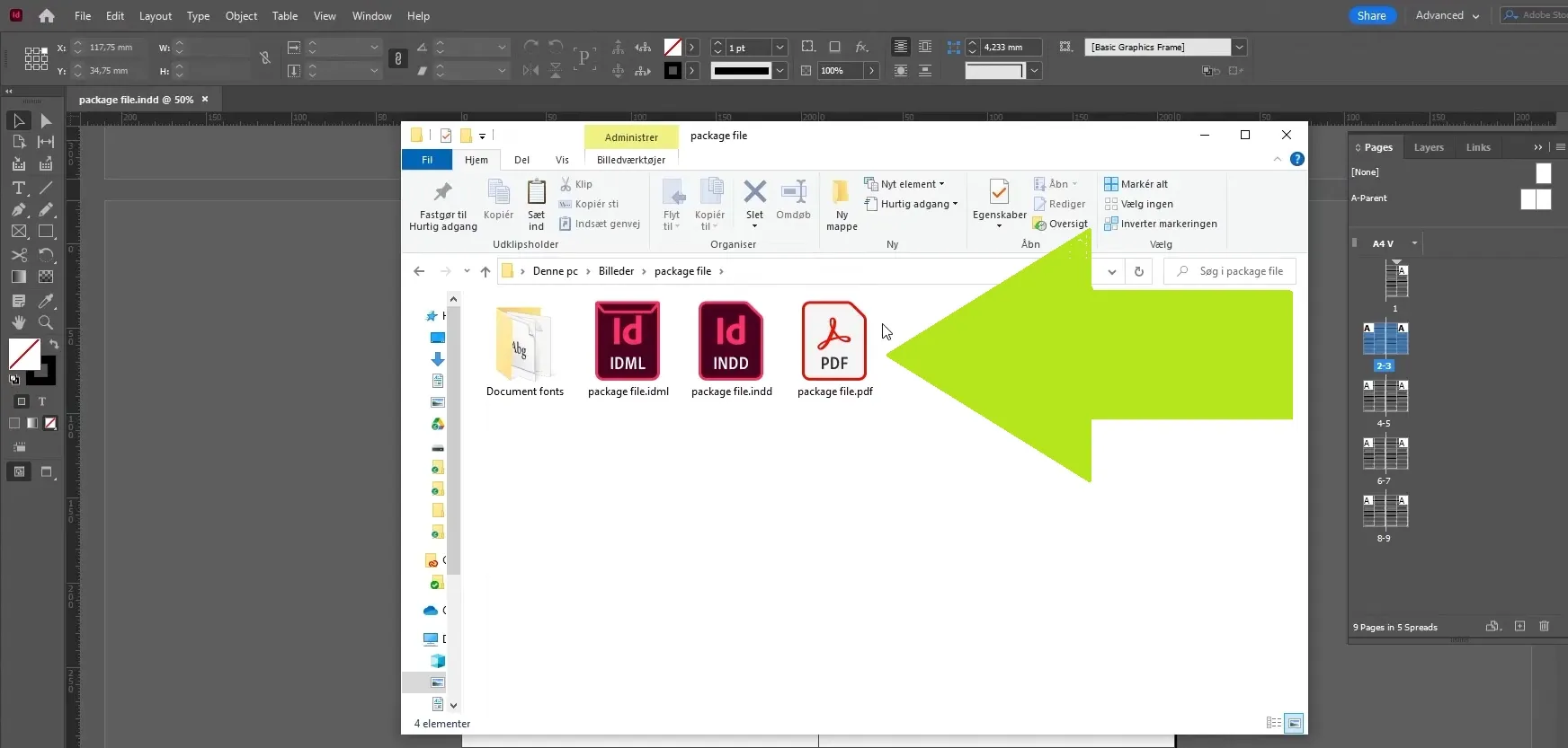 how to package InDesign files