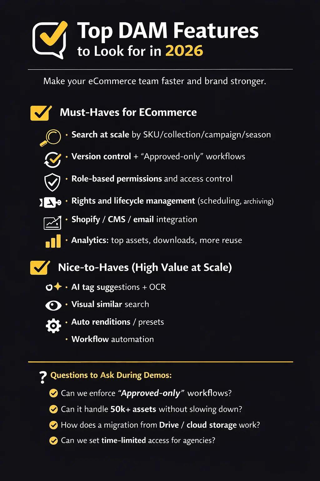 Top DAM features checklist