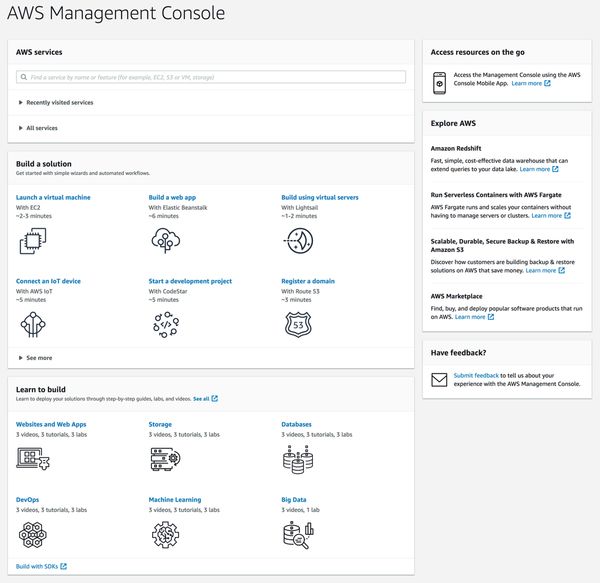 AWS-hallintakonsoli